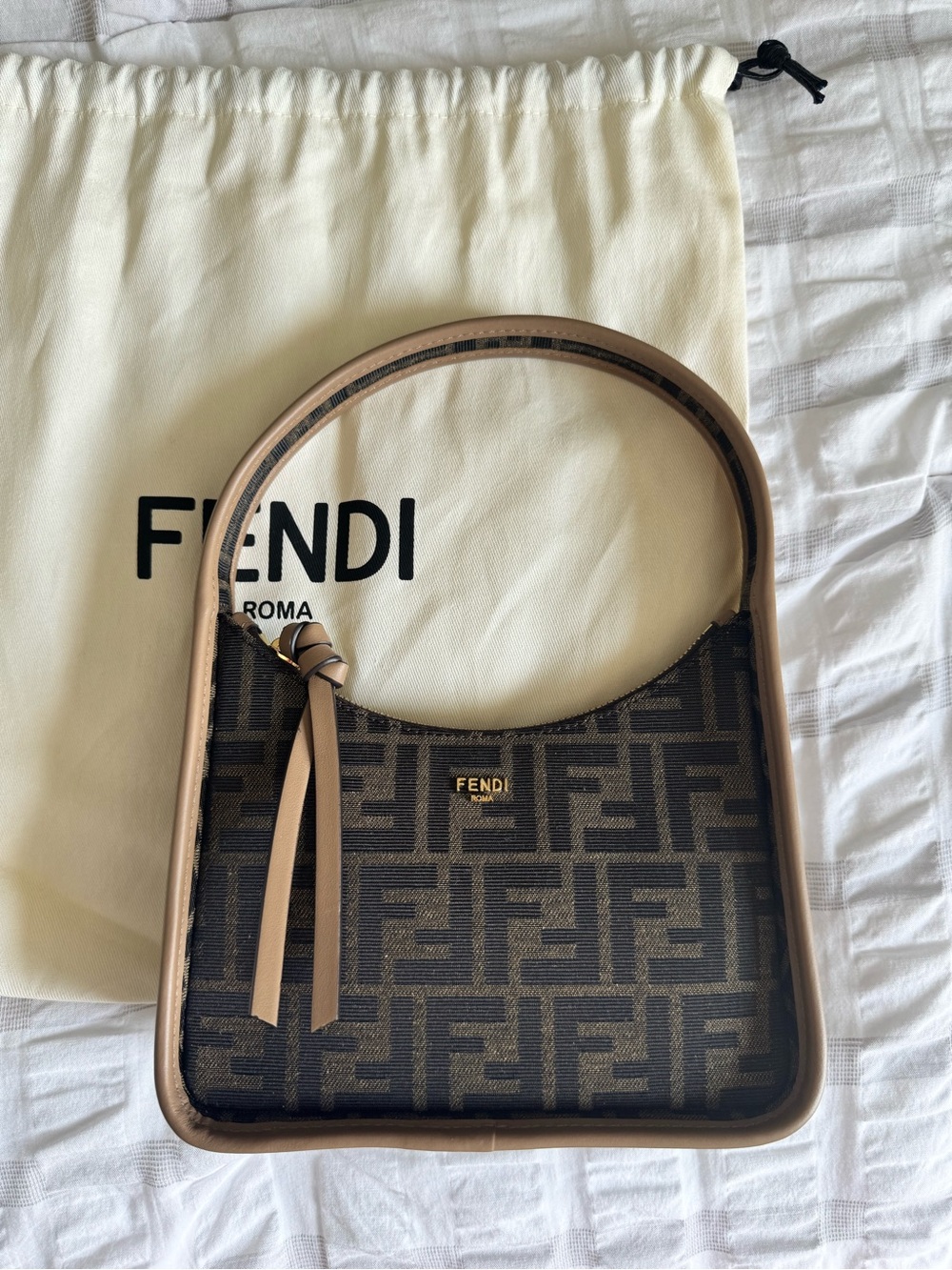 Authentic Fendi Fendessence Brown/Beige Mini Shoulder Bag
